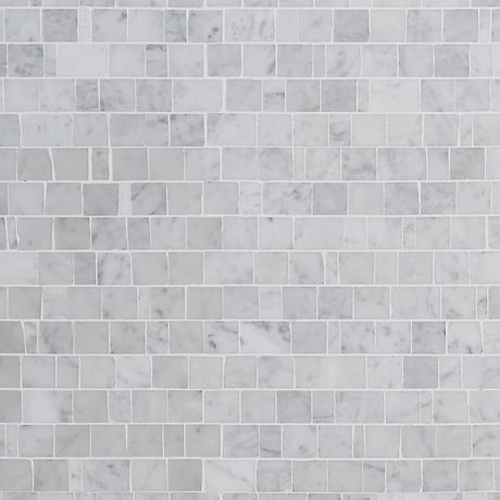 Mason Bianco Carrara Clipped Joint Honed Mosaic