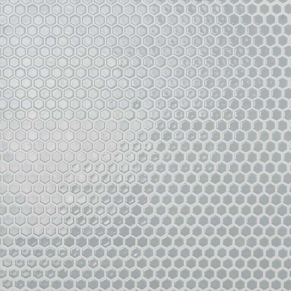 Simple 2.0 Rimmed Mist Gray 1" Hexagon Polished Porcelain Mosaic