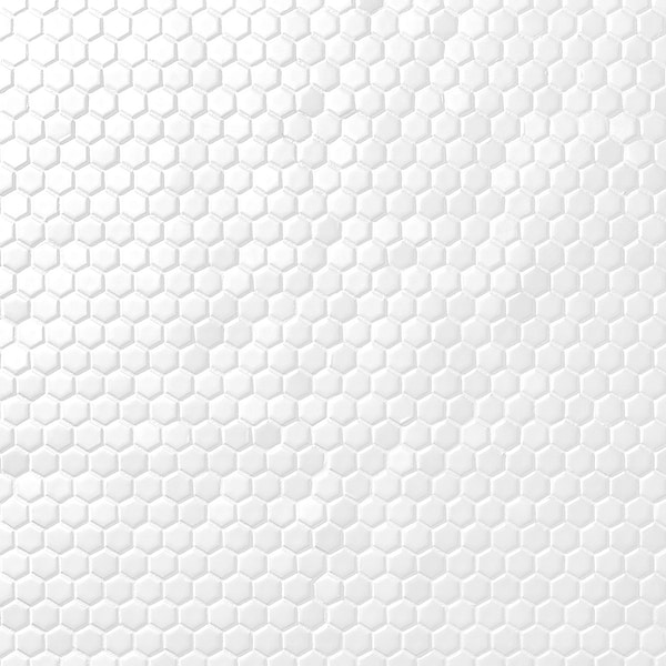 Simple 2.0 Solid White 1" Hexagon Polished Porcelain Mosaic