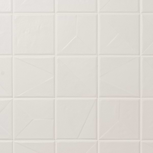 Stacy Garcia Artigo Deco White 5x5 Textured Matte Ceramic Tile