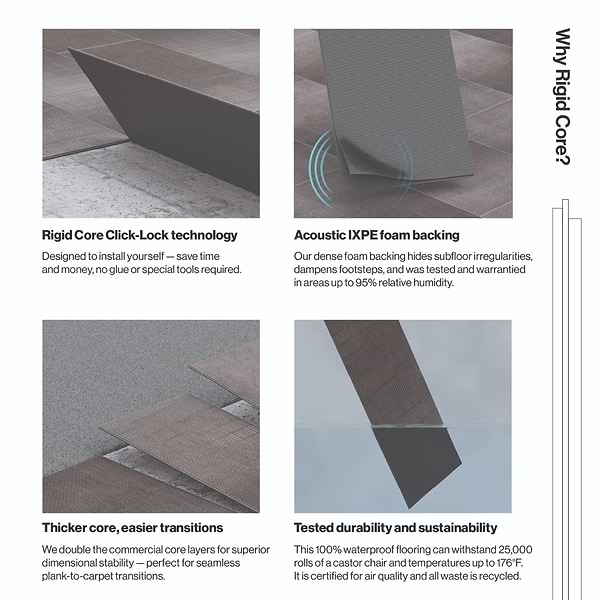 Organic Rug LVT Teak 12x24 - 5.0mm/20mil Wear Layer - Rigid Core Click Matte Luxury Vinyl