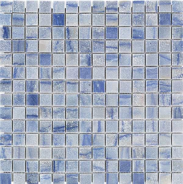 Blue Macauba 3/4x3/4 Squares; in Blue Blue Marble; for Backsplash, Bathroom Floor, Bathroom Wall, Commercial Floor, Floor Tile, Kitchen Floor, Kitchen Wall, Outdoor Wall, Shower Wall, Wall Tile; in Style Ideas Beach