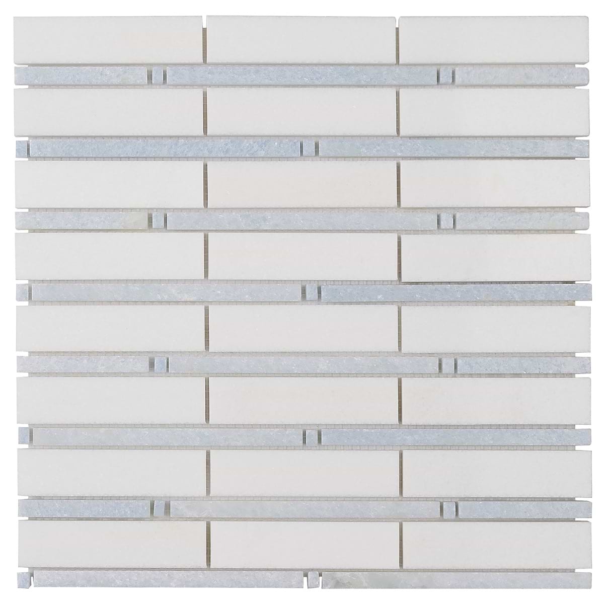 Shop Bamboo Pattern White Thassos & Blue Celeste Line