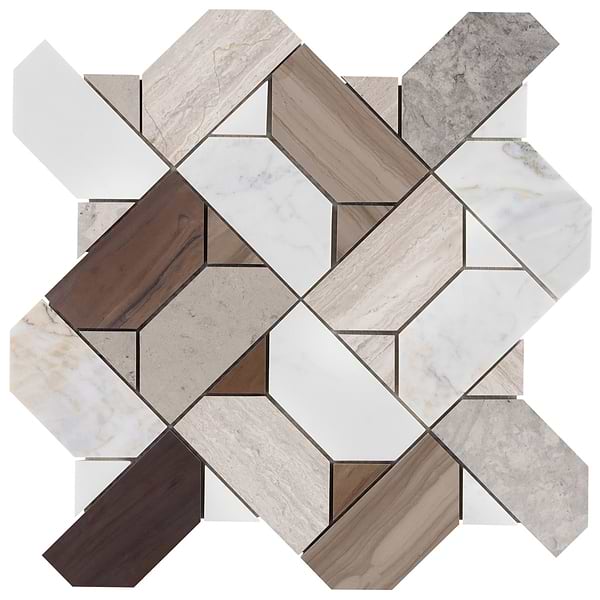 Cafura Russet Brown Polished Marble Luxury Mosaic Tile