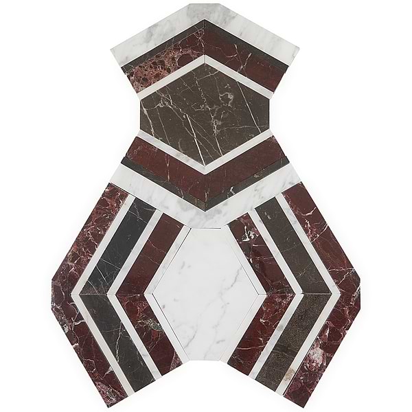 Mezzo Bordeaux Polished Marble Mosaic