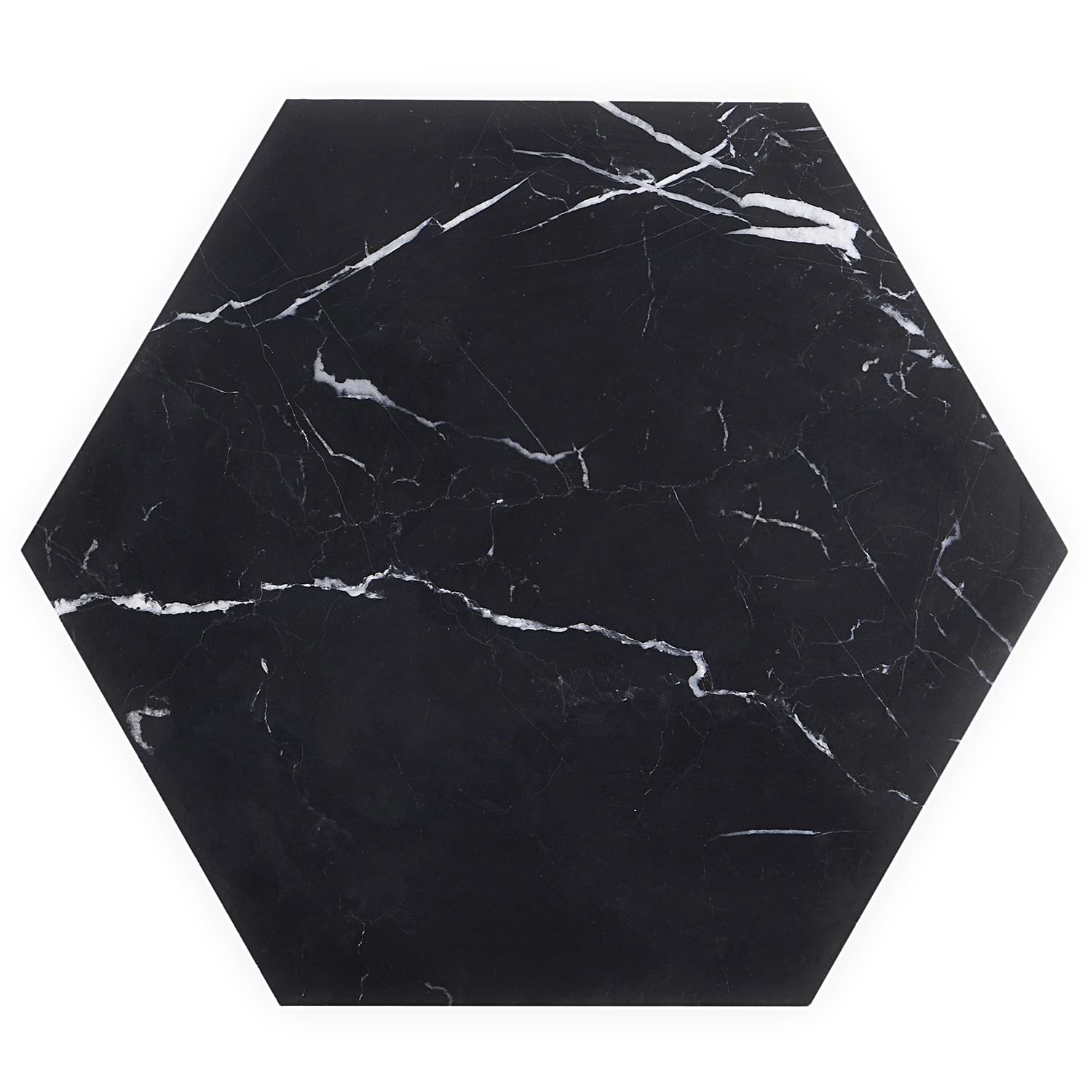 Epoch Nero Marquina 10" Hexagon Honed Marble Tile
