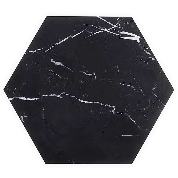 Epoch Nero Marquina 10" Hexagon Honed Marble Tile
