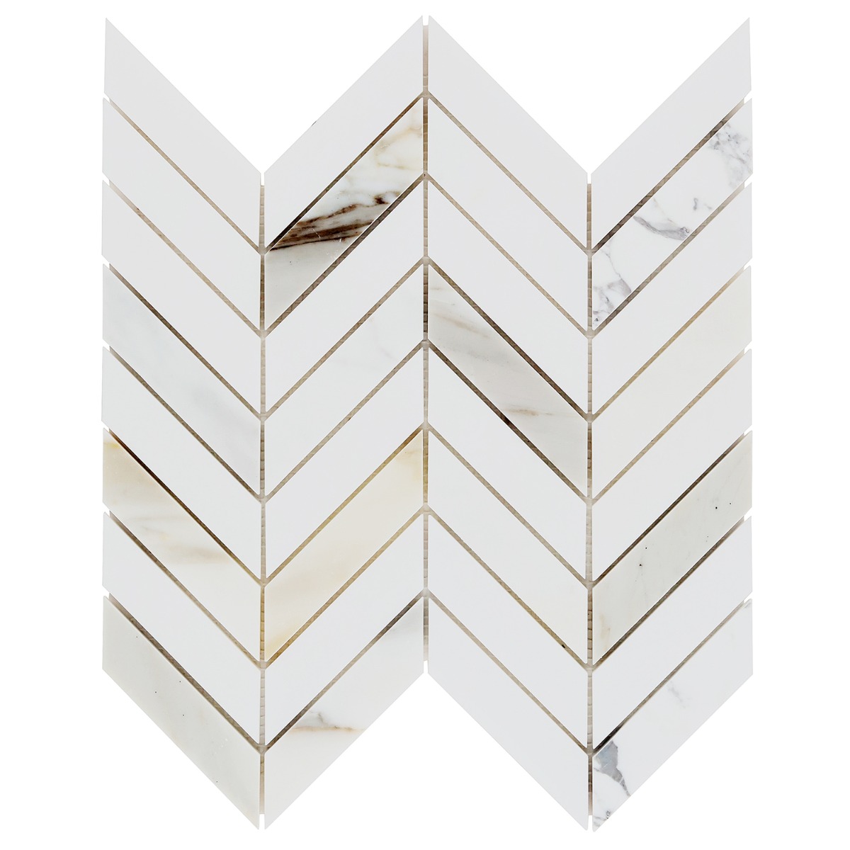 Falcon Calacatta & Thassos 1x4 Marble Polished Mosaic Tile