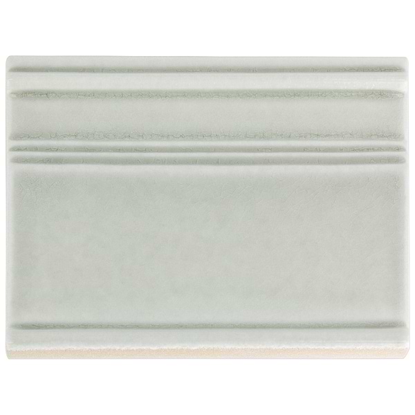 Baroque Glass Crackled Grigio Base Molding; in Gray Crackled Glass; for Backsplash, Bathroom Wall, Kitchen Wall, Wall Tile