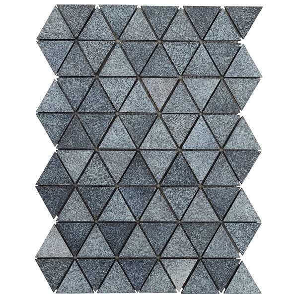 Gowanus Blue 2" Triangle Glossy Lava Stone Mosaic Tile