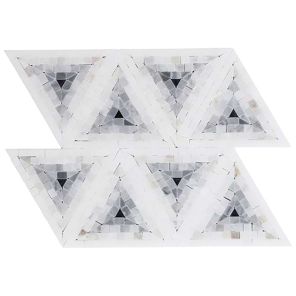 Imogen Grigio 5" Triangle Marble Micro Mosaic Polished Marble