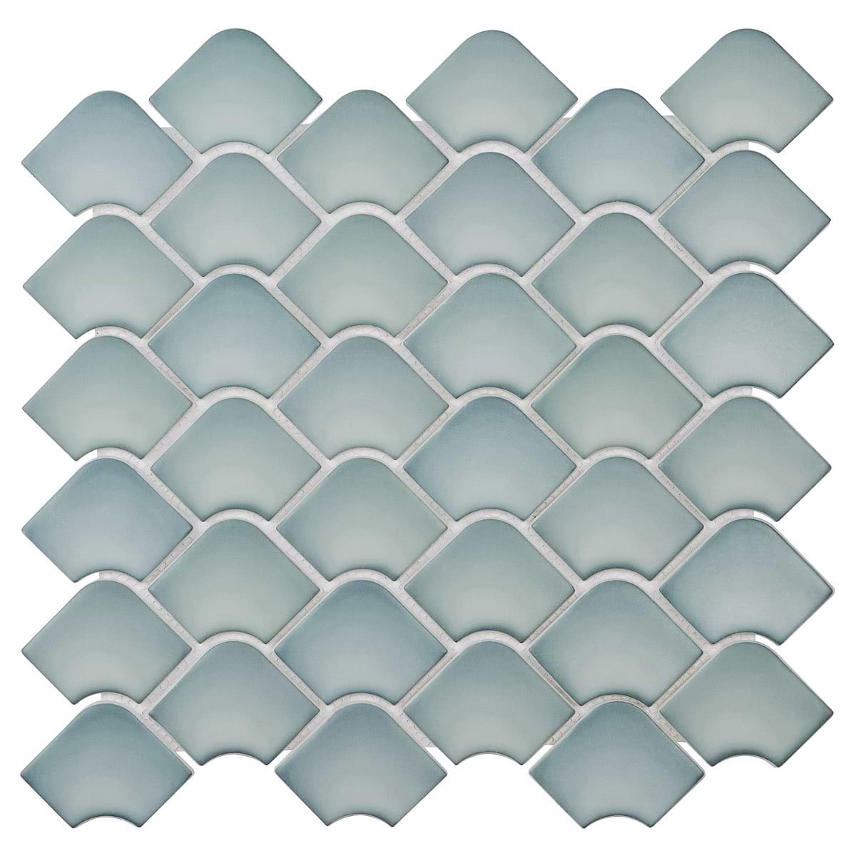 Juniper Blue 2x3 Fishscale Matte Glass Mosaic Tile