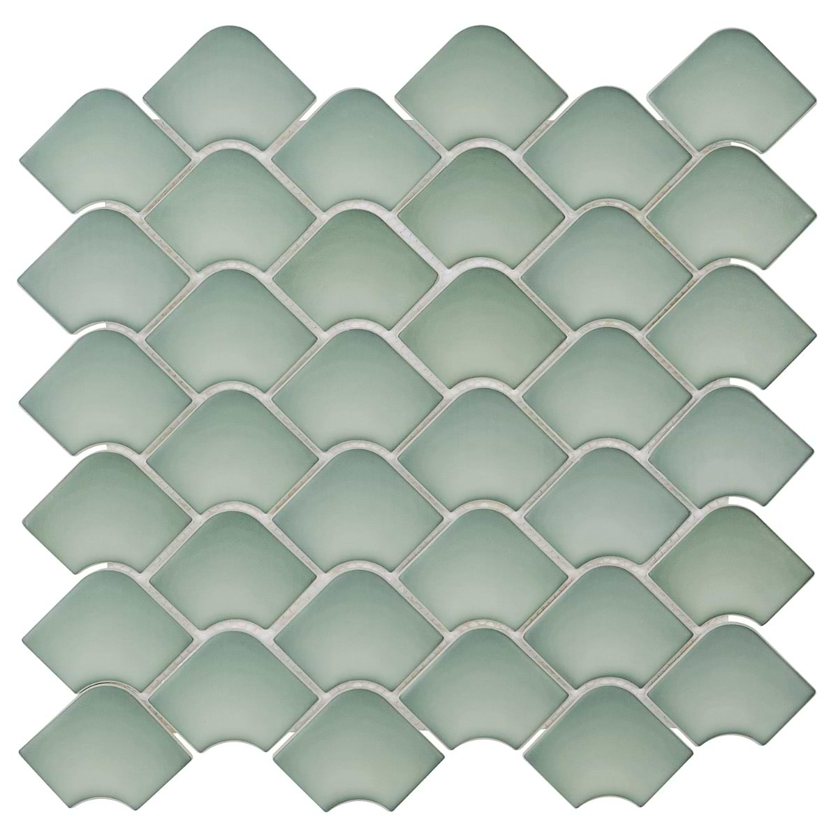 Juniper Green 2x3 Fishscale Matte Glass Mosaic Tile