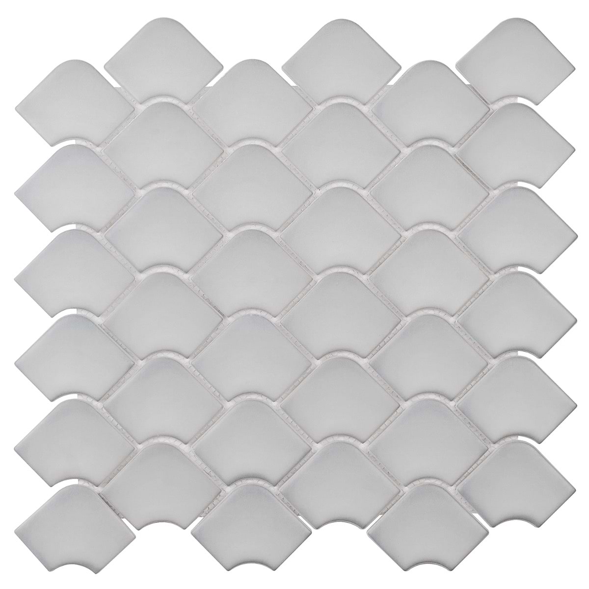 Juniper Gray 2x3 Fishscale Matte Glass Mosaic Tile