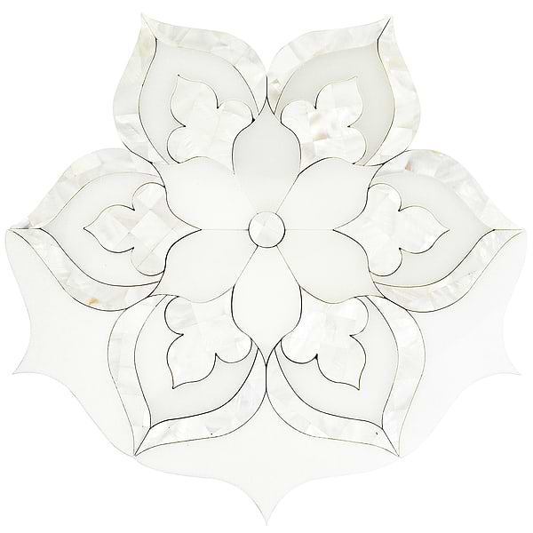 MJ Juliet - White Thassos- Royal White & Mother Of Pearl