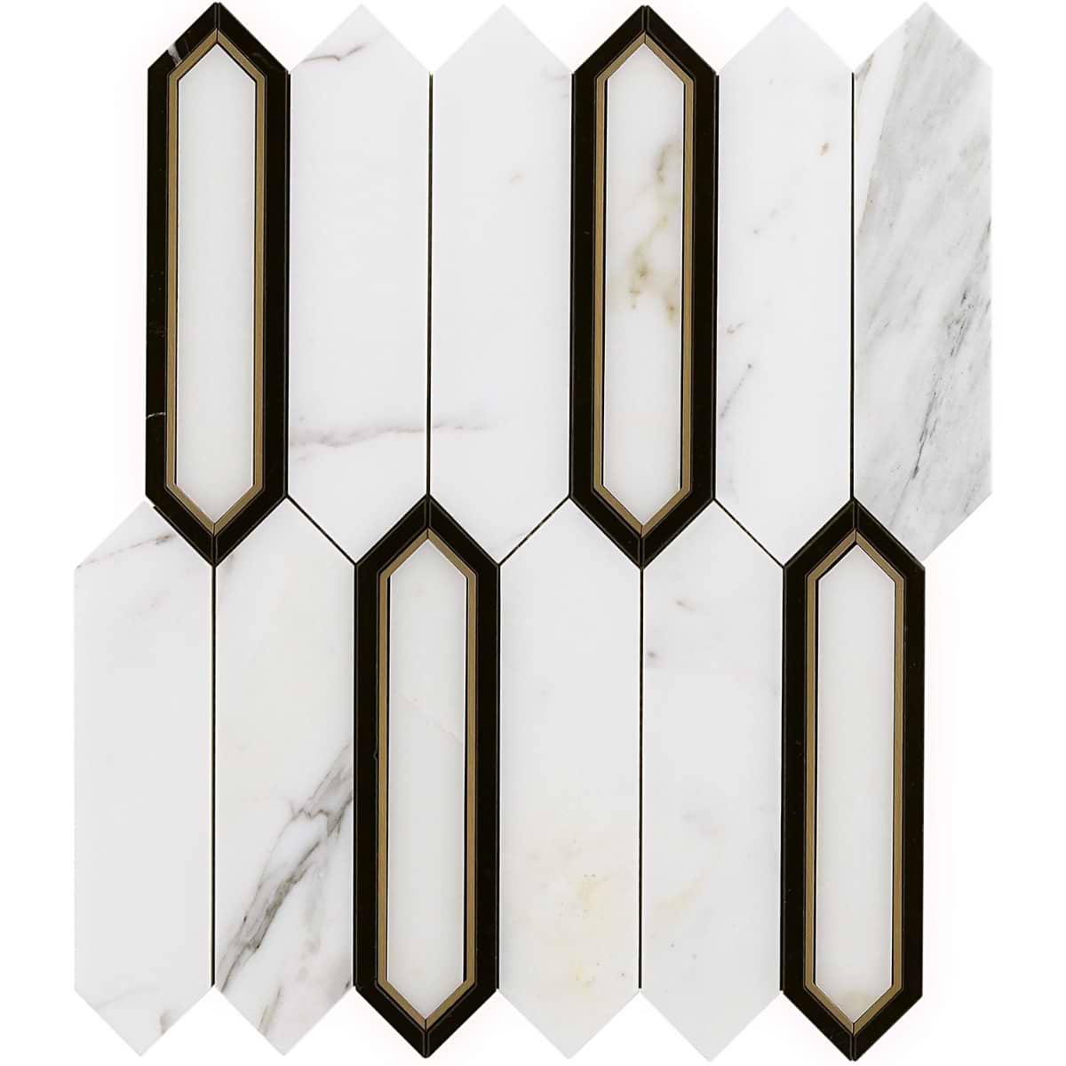 Madelyn Calacatta - Marquina- Calacatta & Brass Polished Marble + Brass