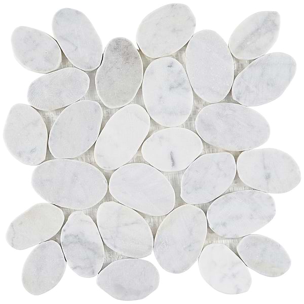Pebblestone Carrara XL Round Natural Stone Honed Marble
