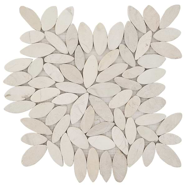 Pebblestone Flower Lovina White Natural Stone Honed Pebble Tile