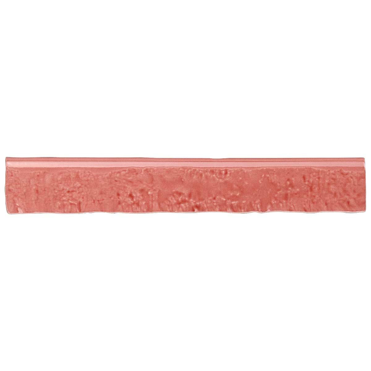 Artist Coralito Pink 1.5x9 Crackle Glossy Ceramic Bullnose 
