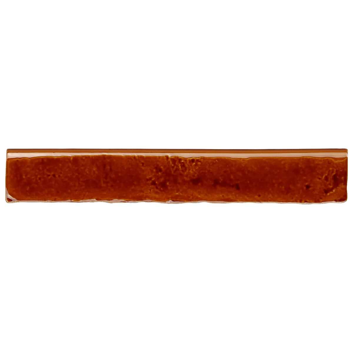 Artist Honey Brown 1.5x9 Crackled Glossy Ceramic Bullnose 