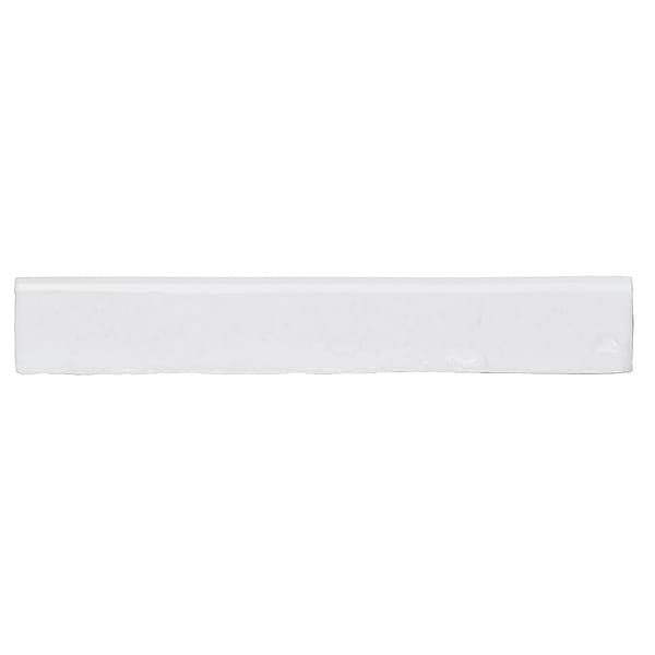 Artist Snow White 1.5x9 Glossy Ceramic Bullnose; in White White Body Ceramic; for Backsplash, Bathroom Wall, Kitchen Wall, Shower Wall, Wall Tile; in Style Ideas Beach, Cottage, Craftsman, Mediterranean, Mid Century, Traditional, Transitional