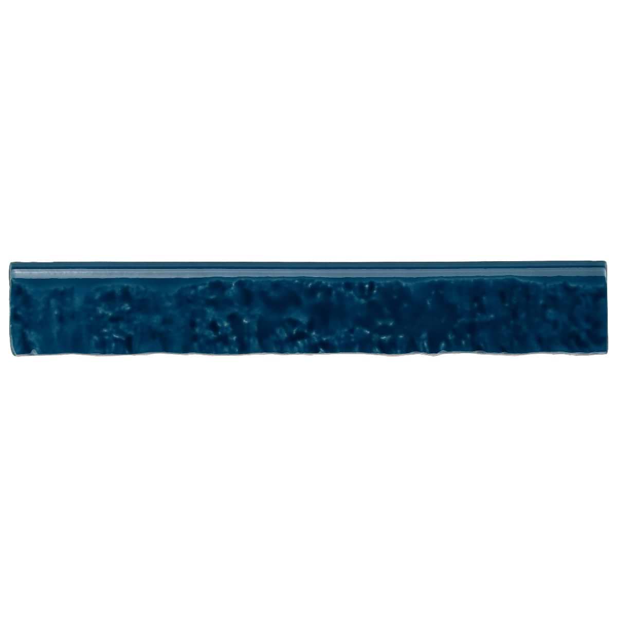Artist Sapphire Blue 1.5x9 Crackled Glossy Ceramic Bullnose 