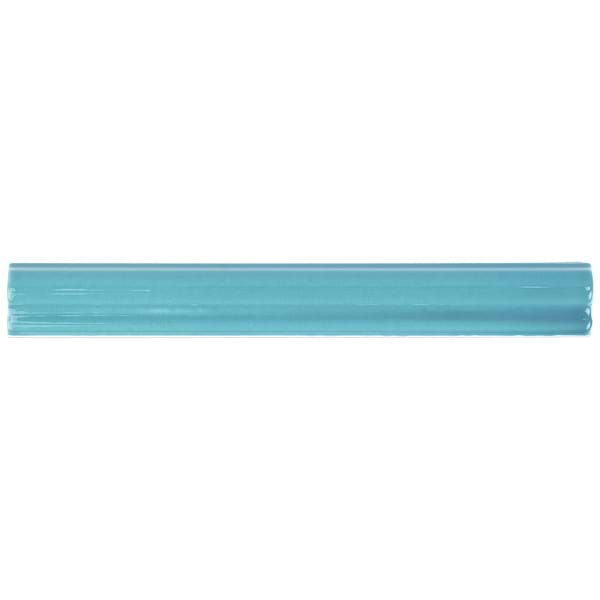 Boston Aquamarine Pencil; in Green White Body Ceramic; for Backsplash, Bathroom Wall; in Style Ideas Beach