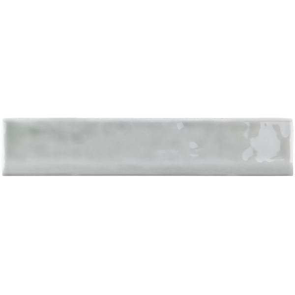 Boston Chameleon Bullnose; in Sage Gray White Body Ceramic; for Backsplash, Bathroom Wall, Shower Wall; in Style Ideas Beach