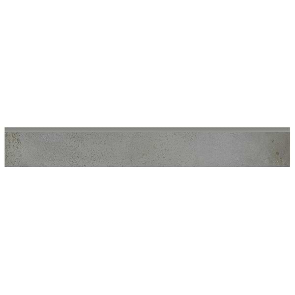Angela Harris San Francisco Graphite 3x24 Semi-Polished Bullnose; in Gray Porcelain; for Backsplash, Bathroom Floor, Bathroom Wall, Commercial Floor, Floor Tile, Kitchen Floor, Kitchen Wall, Outdoor Wall, Shower Floor, Shower Wall, Wall Tile; in Style Ideas Classic, Contemporary, Industrial, Mediterranean, Transitional