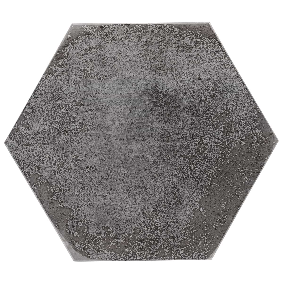 Oken Antracite Gray 9" Hexagon Polished Porcelain Tile