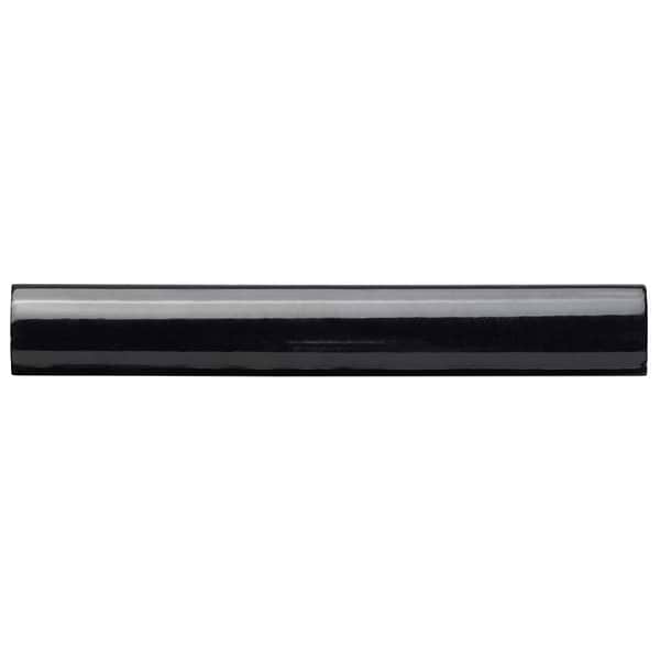 Market Street Black 1/4 Round Bullnose; in Black Porcelain; for Backsplash, Bathroom Wall, Kitchen Wall, Outdoor Wall, Pool Tile, Shower Wall, Wall Tile