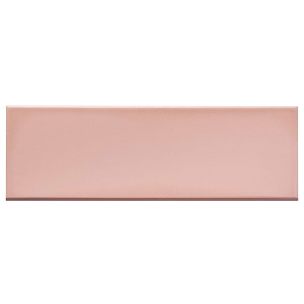 Market Street Pink Bullnose 4x12; in Pink Porcelain; for Backsplash, Bathroom Wall, Kitchen Wall, Outdoor Wall, Pool Tile, Shower Wall, Wall Tile