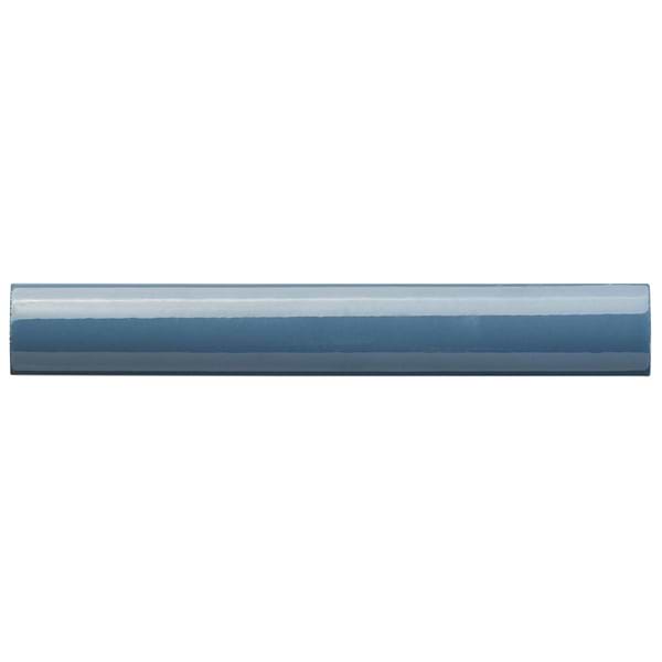 Market Street Blue 1/4 Round Bullnose; in Blue Porcelain; for Backsplash, Bathroom Wall, Kitchen Wall, Outdoor Wall, Pool Tile, Shower Wall, Wall Tile