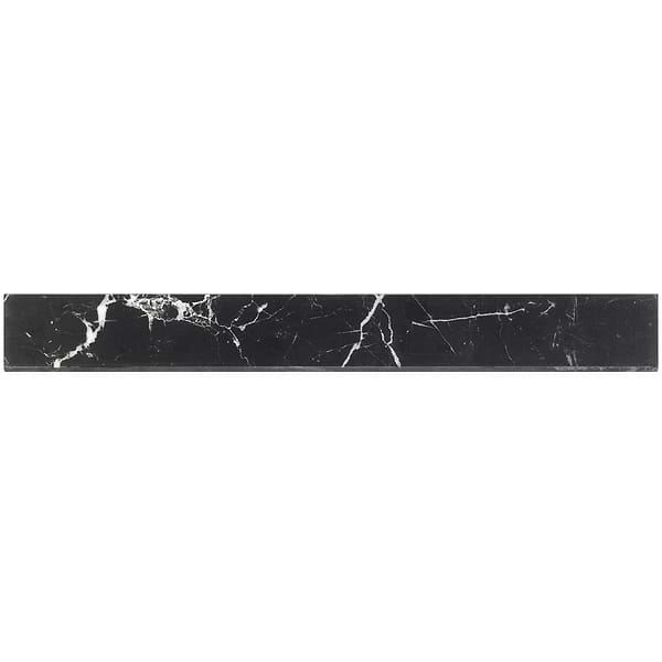 Marmi D'Italia Port Laurent Bullnose 3x24 Matte; in Black + White Porcelain; for Backsplash, Bathroom Floor, Bathroom Wall, Commercial Floor, Floor Tile, Kitchen Floor, Kitchen Wall, Outdoor Floor, Outdoor Wall, Pool Tile, Shower Floor, Shower Wall, Wall Tile