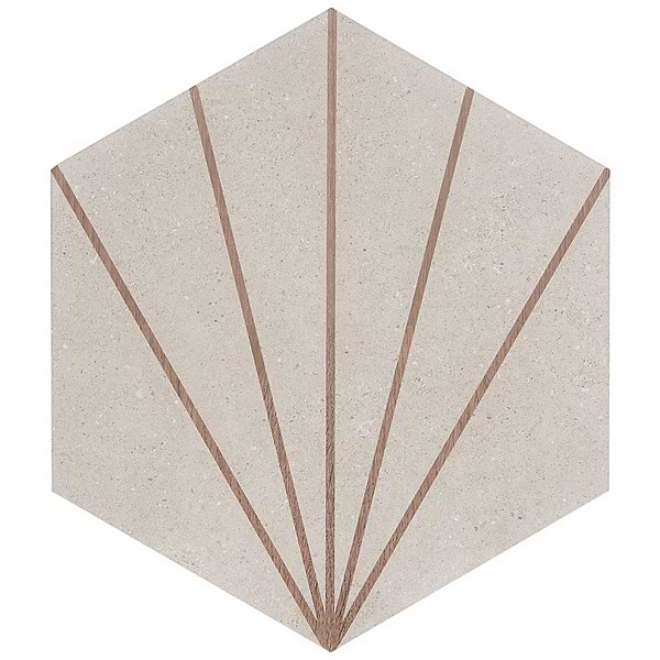 Piaka Beams Taupe 12.5" Hex Matte Porcelain