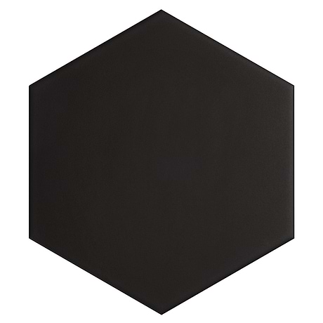 Classic Hex Black 10" Hexagon Matte Porcelain
