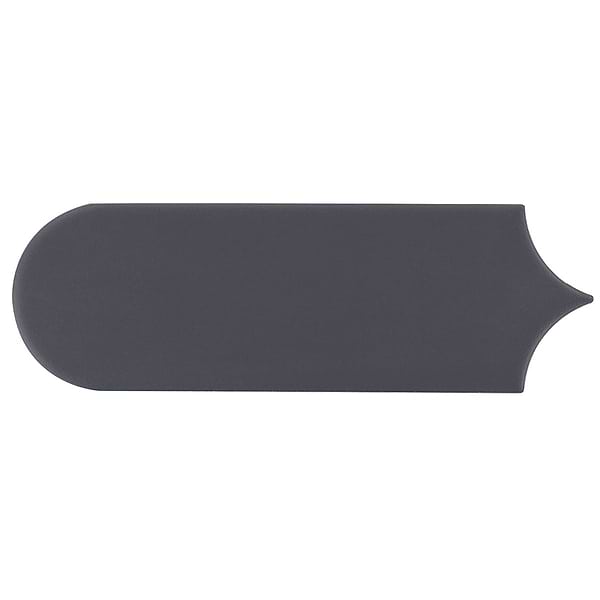Fan Charcoal 3x8 Fishscale Matte Ceramic Wall Tile