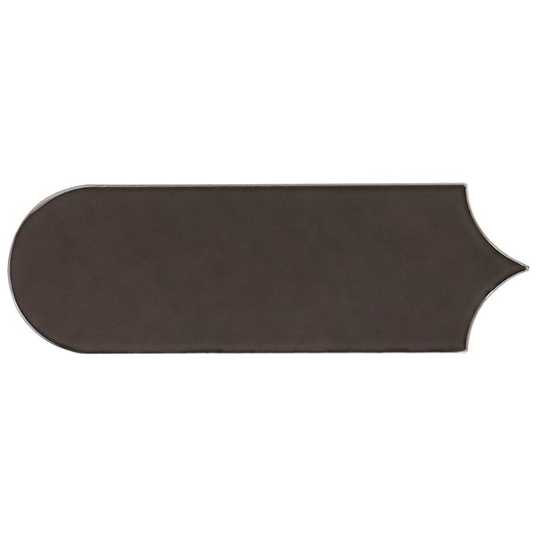 Fan Charcoal 3x8 Fishscale Mixed Finishes Ceramic Wall Tile