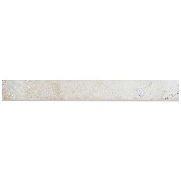 Caruso Olimpia 3x24 Bullnose; in White Porcelain; for Backsplash, Bathroom Wall, Kitchen Wall, Wall Tile