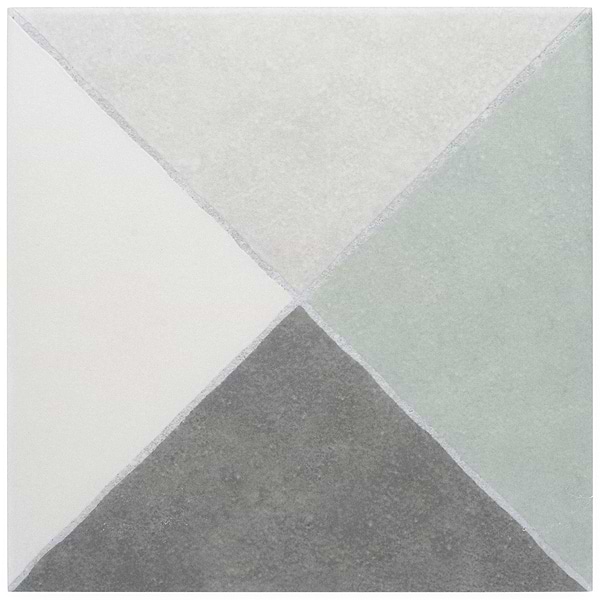 Artstract Diamond Plaid Sage Green Matte 9x9 Porcelain Tile
