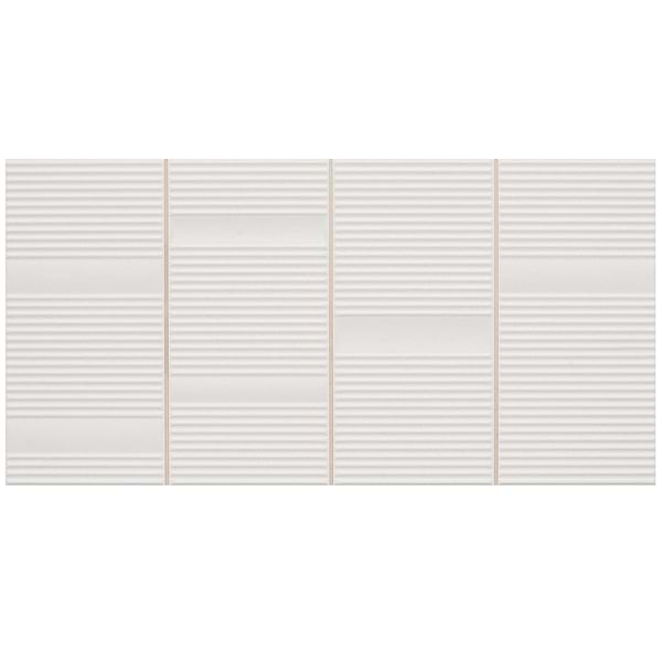 Armada White 8x16 Fluted 3D Matte Ceramic Wall Tile