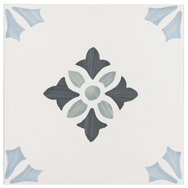 Dhar Poppy Blue Green 9x9 Matte Porcelain