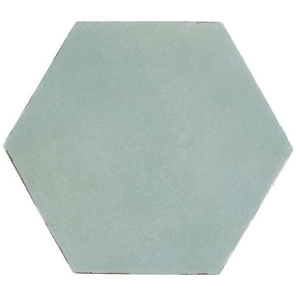 Sasha Hex Bettina Blue Green 6" Matte Porcelain Hexagon Tile