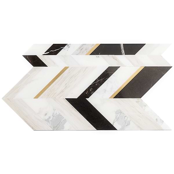 Zayden Saint Laurent - European Wooden Beige- Calacutta- Saint Laurant- & Brass Polished Marble + Brass