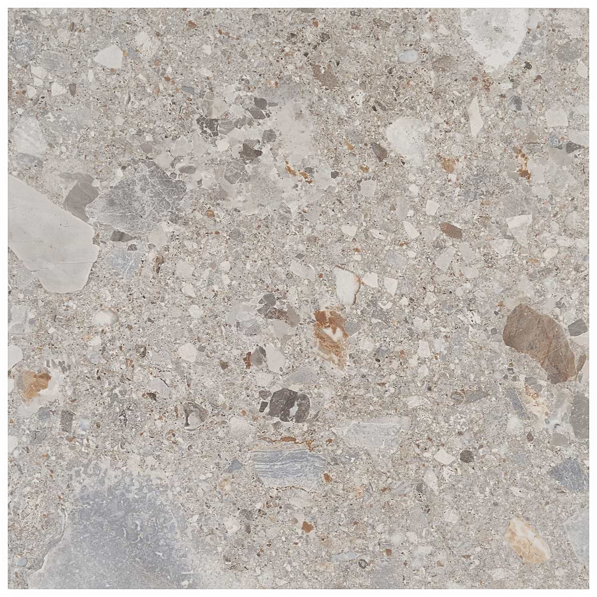 Norr 2.0 Earth Gray 24x24 Terrazzo Look Matte Porcelain Tile