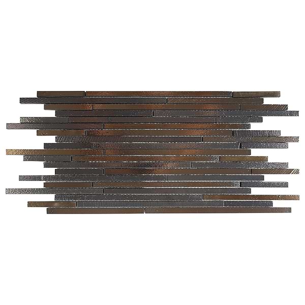 Art Lava Slim Stack Bronze Polished Lava Stone Mosaic Tile