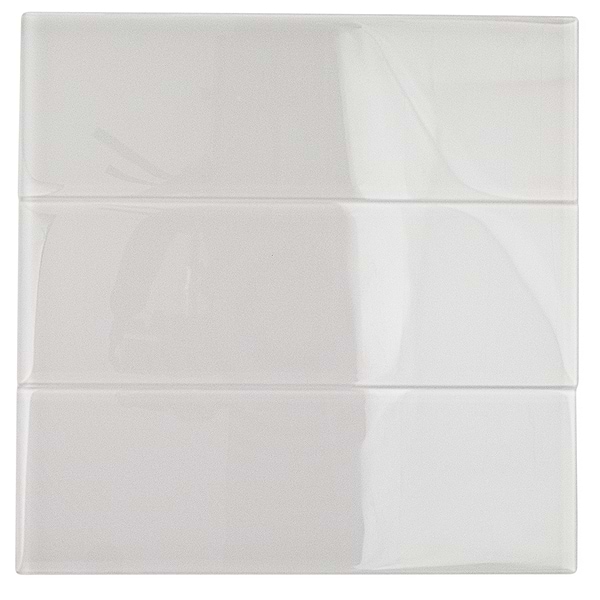 Loft Super White Polished 4 x 12 Glass Tile