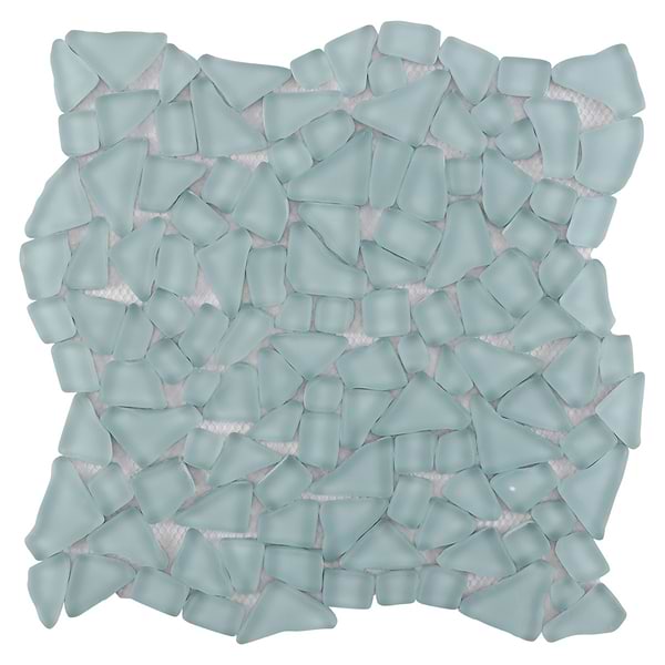 Dolphin Atlantic Blue Frosted Matte Glass Mosaic Tile