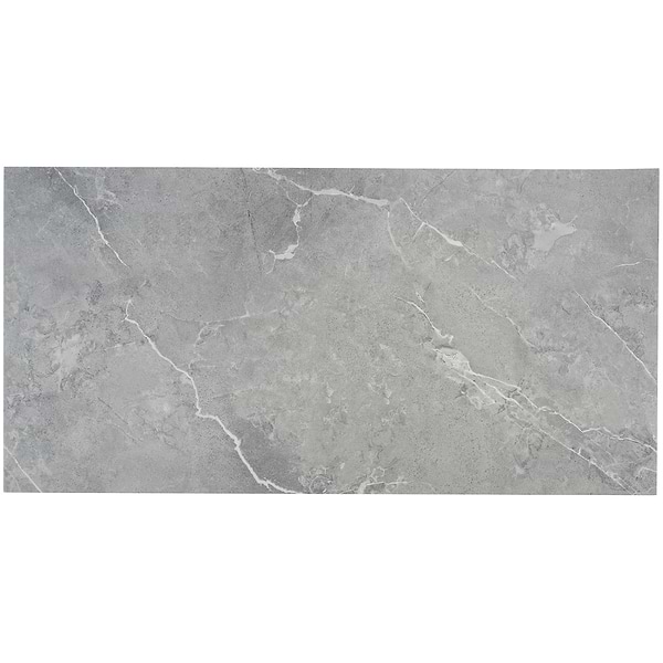 Minetta Chauny Marble Medium Gray 18x36 - 2.5mm/28mil Wear Layer - Glue Down Matte Luxury Vinyl