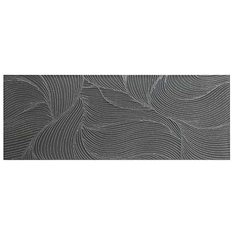 Araminta Waves Midnight 6x16 Frosted Glass